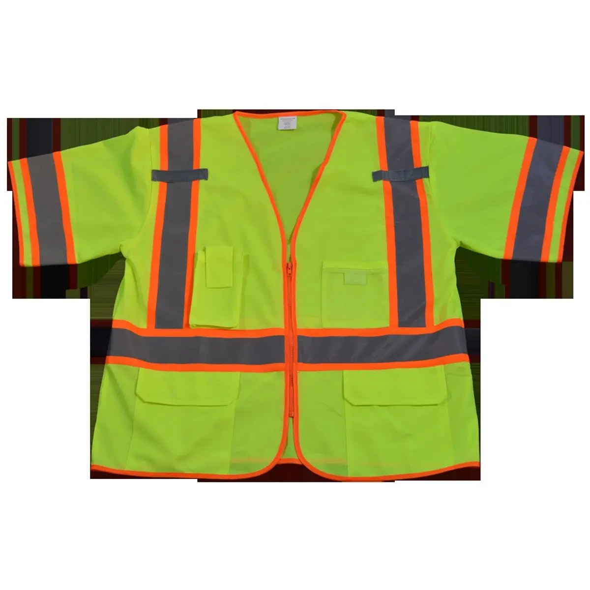 Petra Roc LV3-CB1-S-M Work Safety Vest, ANSI Class 3, Lime Solid Deluxe with Orange Contrast Binding, Small & Medium, High Visibility Work Safety Equipment