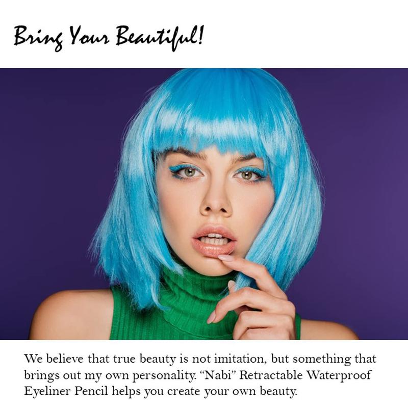 12 PCS Nabi Retractable Waterproof Black Eyeliner Pencils - Pack of 12, Precise Lines, Easy Storage, Versatile Makeup Tool Lipliner Makeup Pack Storage Cosmetic