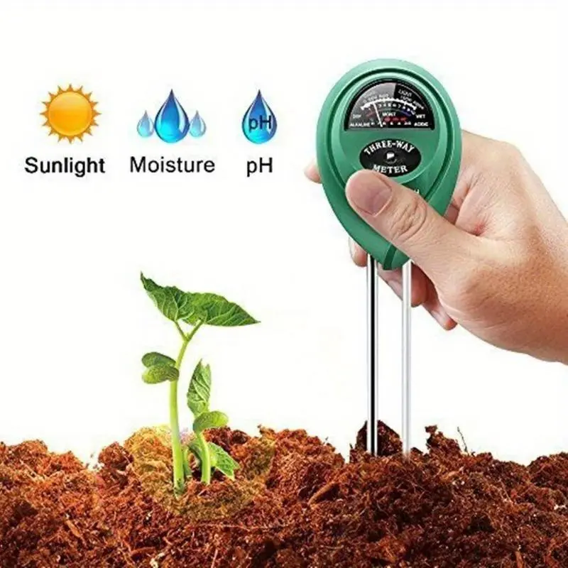 3 In1 Portable Moisture Sunlight PH Meter Soil Water Acidity Humidity Light PH Test Garden Plants Flowers Moist Tester