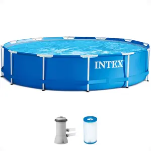 Intex 12-ft x 12-ft x 30-in Metal frame Round Above-Ground Pool with Filter Pump