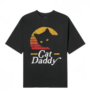 Summer Vintage 80s Style Distressed Cat T-Shirts for Dads