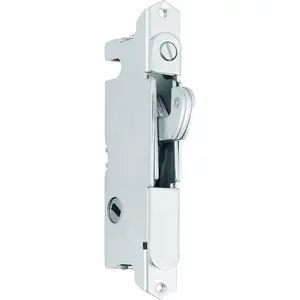 Sliding Patio Door Mortise Lock Replacement, 45 Degree Keyway, 3-11/16" Mounting Holes, Spring-Loaded Adjustable Hook Latch, Round Faceplate, Lock Body Only
