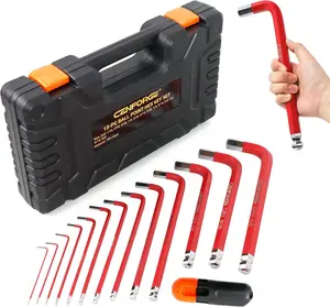 13-Piece Jumbo SAE Hex Key Set (1/16” – 5/8”) – Extra Long Arm Ball End Allen Wrenches – Heavy Duty CR-V Steel L-Keys for Automotive, Industrial & Machinery Repair