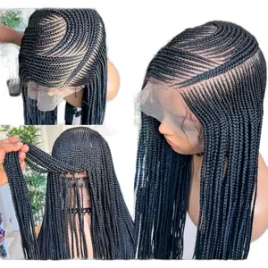 C curve cornrow lace closure unit braided wig.30 inches this is not 360 full lace available in 3 colors black, Bugundy and Dark brown