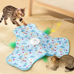 Colorful Pentagon Cat Hunting Hat Toy, Automatic Rotating Teaser Stick, Fun Hide-And-Seek Game for Cats, Self-Amusement Pet Plaything