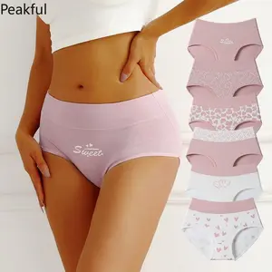 6packs Women’s High Waist Cotton Briefs Soft & Antibacterial Full Coverage Cute & Stylish Breathable Comfort for Everyday Use Perfect Fit for All-Day Wear