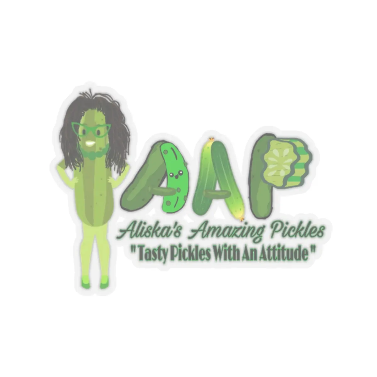 Kiss-Cut Stickers - Aliska's Amazing Pickles, Foodie Stickers, Jar Labels, Cute Pickle Decals, Waterproof Sticker Set