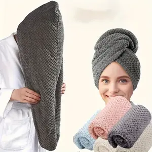 2PCS Microfiber Hair Towels (300Gsm) - Soft Hair Drying Caps for Curly Hair, Super Absorbent Anti-Frizz Wrap Towels, Solid Color Bathroom Essentials, Black Friday Deal: Hair Care Towels, Gift for Hair Care Lovers, TikTok Shop US, Hair Turban Towel