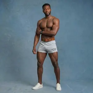 Men's Cotton-Spandex Athletic Shorts - 3" Inseam, Adjustable Drawstring Elastic Waistband, Pocketless Power Workout Spandex Shorts for Gym, Fitness, Elastic Waist Short