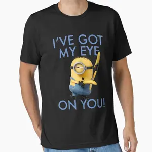Despicable Me Minions Stuart I've Got My Eye Graphic T-Shirt T-Shirt, Yellow Cartoon Characters T-Shirt Sublimation #cartoonshirt #gift #tshirt #minionshirt #vintage