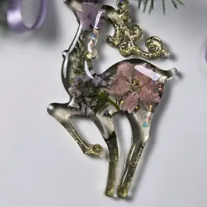 Handmade Festive Christmas Ornaments - Epoxy Resin Material for Home Decorations