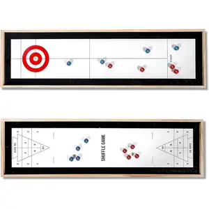 Portable Table Top Shuffle Board and Curling Game Table