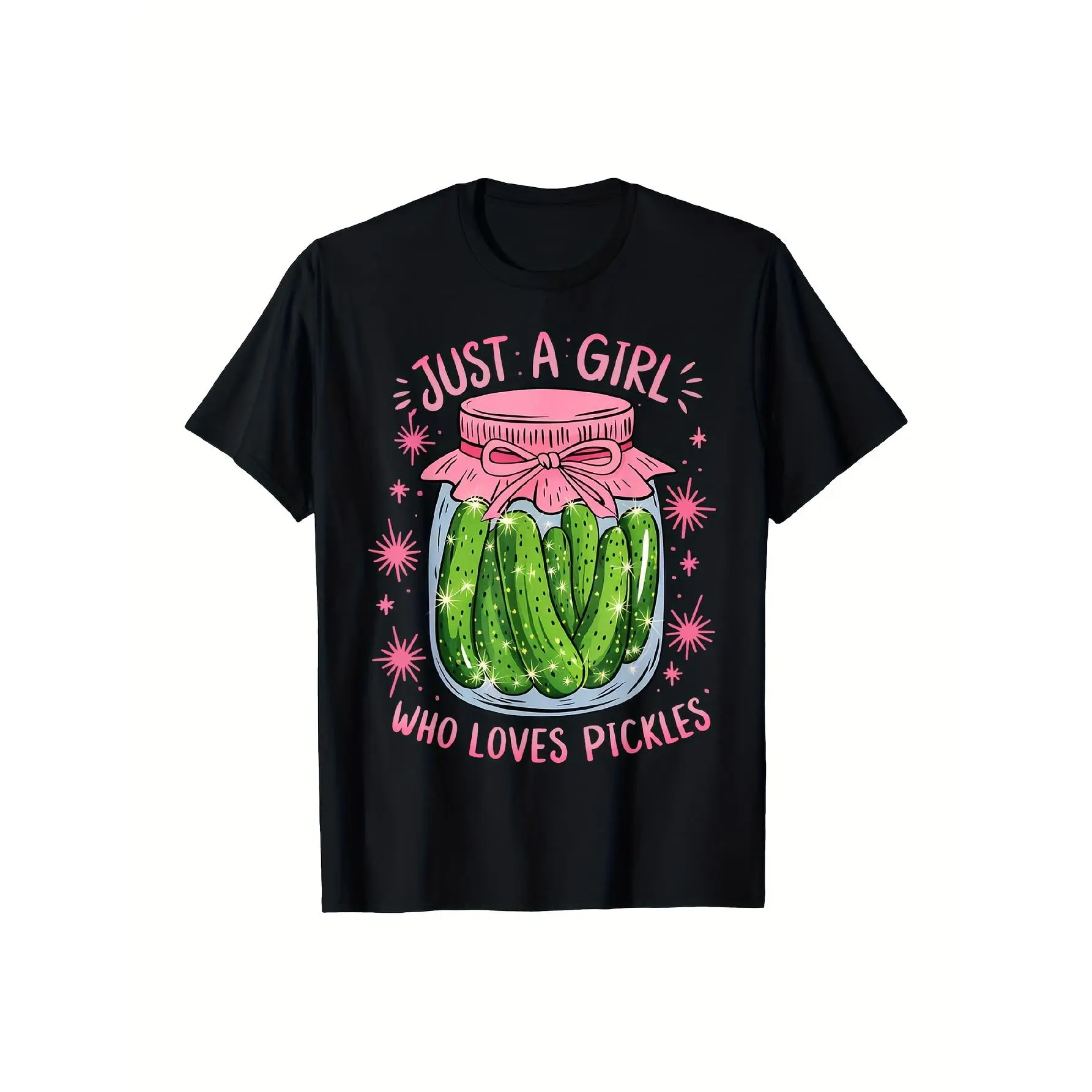 Funny Pickle Lover Graphic Tee - Soft Breathable Cotton Shirt with "Just a Who Loves Pickles" Saying - Unisex Crew Neck T-Shirt for Women & Men (S-XXXL) - Perfect Gift for Pickle Fans - Everyday Casual Outfit Essential, Humorous Apparel, Playful Design