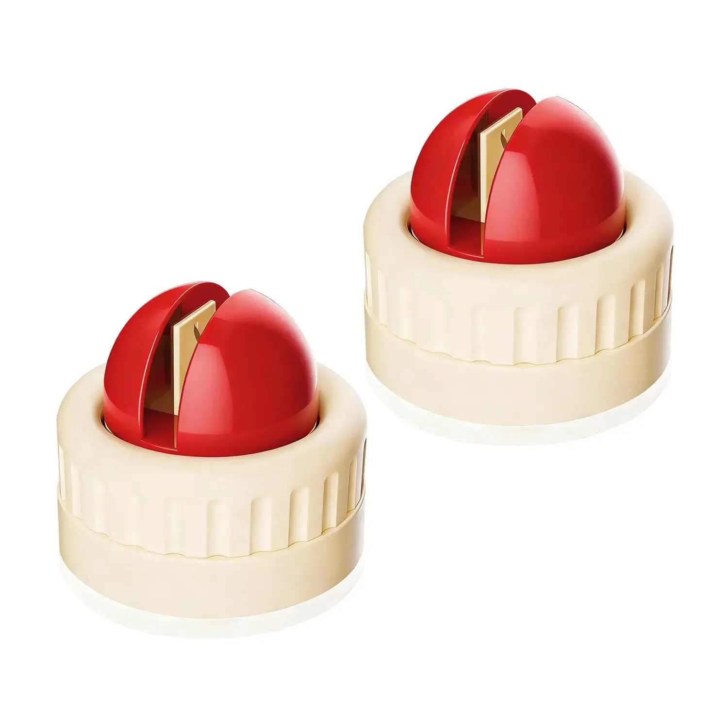 2 pcs Mini Sharpening Set - Lightweight Ceramic Tools, Non-Slip Kitchen Utensils with Suction Cup Base, Suitable for Knives, Scissors, and Machetes
