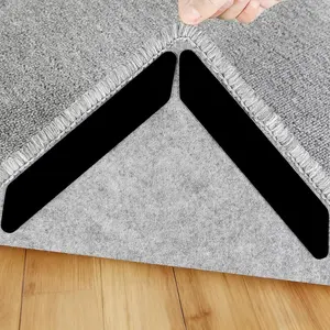 16 count Non Slip Rug Pads Grippers,Keep Area Rugs Corners from Curling and Bunching,  Rug Tape for Hardwood Floors and Tiles, Dual Sided Adhesive Washable Rug Holder Keep Corner Flat