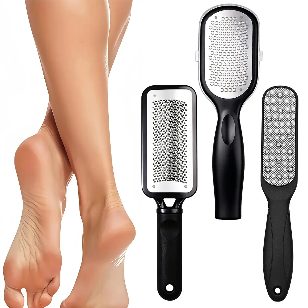 3 Packs Foot Files Callus Remover Foot Rasp Dual Sided Foot File, Stainless Steel Surface Pedicure Tools Professional Scrubber Premium for Feet Care Remove Hard Skin