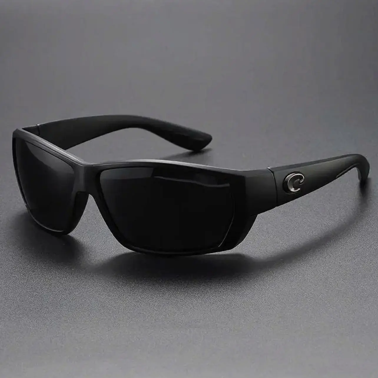 Costa Del Mar Tuna Alley Polarized Sunglasses – Matte Black Frame Grey 580P Lens Sport Fishing Glasses for Men Women Outdoor Driving DIG