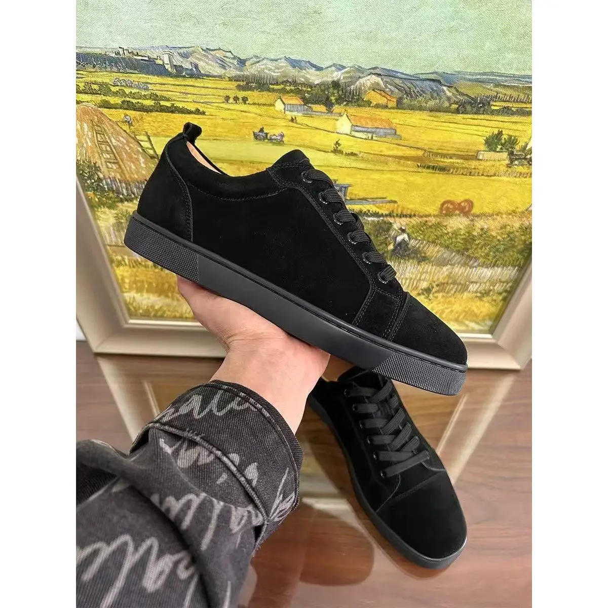 Black velvet smooth surface