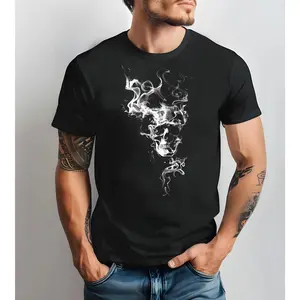 Edgy Smoke Skull Tee | Trendy Dark Aesthetic Streetwear