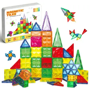 Portable Magnetic Building Block Set, Magnetic Building Tiles, Stem Diamond Toy Group for Kids over 3 Years, Colorful Sensory Puzzle Toys, Best Gift for Boys and Girls