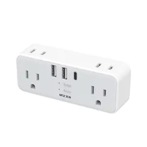 US JP Plug Travel Socket USB Charger Adapter 6 AC Outlets Folding Plug Extension Socket For USA Japan Thailand China 1875W Max/15A