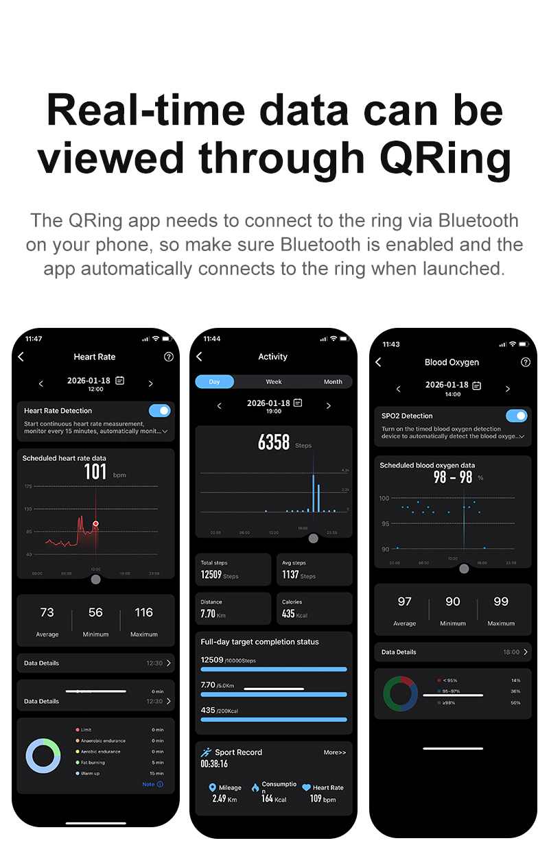 2026 New Smart Ring Health Tracker for Women and Men,5ATM Waterproof ,Fitness Monitor, Sleep Tracker ,No App Subscription