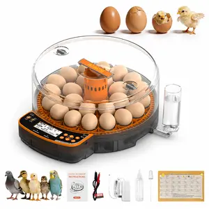24 Egg Smart Incubator – Auto Egg Turning & Humidity Control, High Hatch Rate Poultry Hatcher Machine for Chicken Duck Quail Eggs, Easy Water Refill Farm & Kids Educational Incubator Fully Automatic Egg Incubator with LED