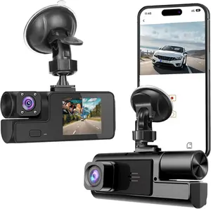 WiFi P Dual Dash Camera for Car Front and Inside Dashcam Car Security Video Recorder,°Wide Angle Vehicle Cam,WDR,GSensor,Loop Recording,Night Vision (WiFi Dual Dash Cam Without Card)