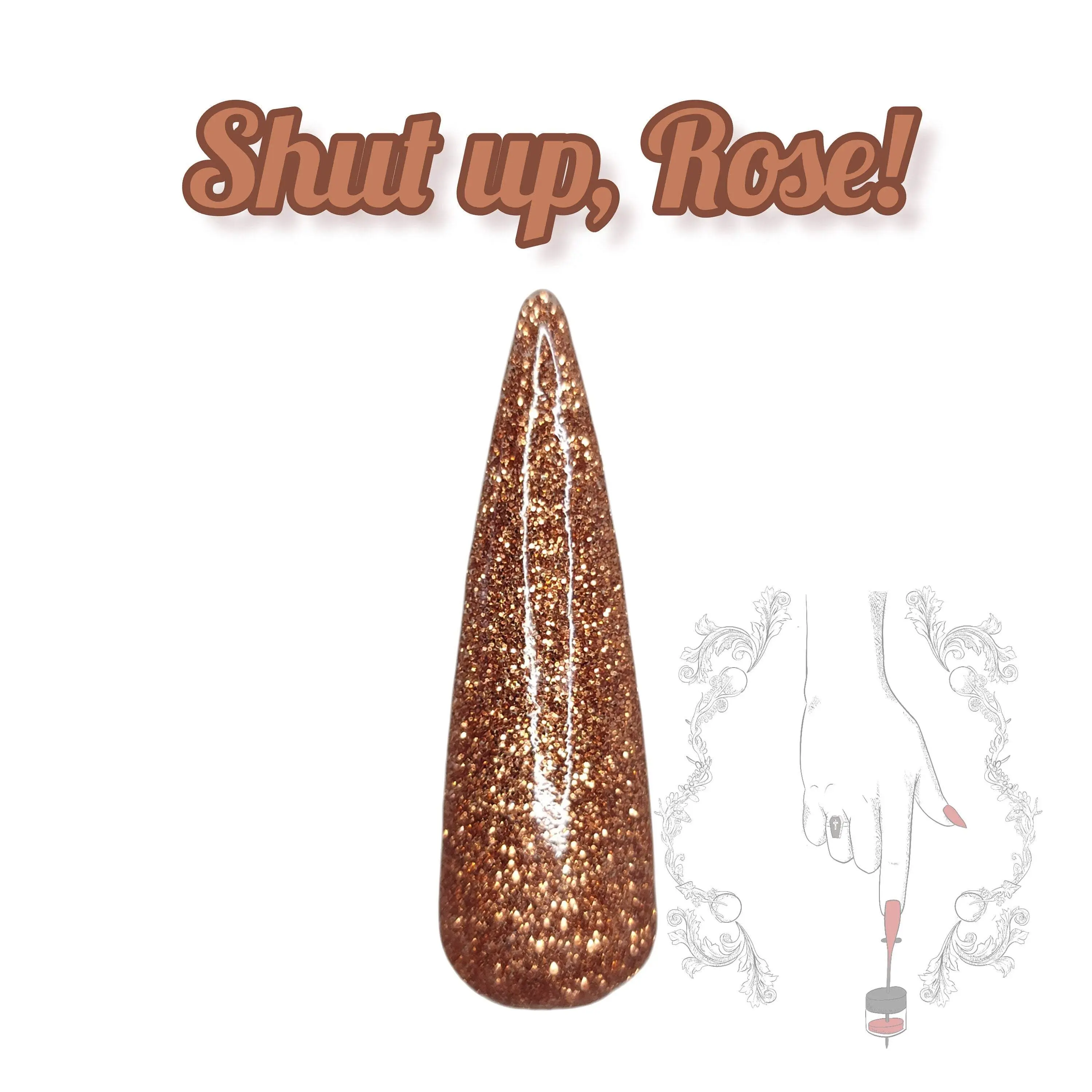 Shut Up, Rose! | Bronze Gold Glitter Nail Dip Powder, Gold Nails, Gold Glitter for Nail Art, Golden Girls