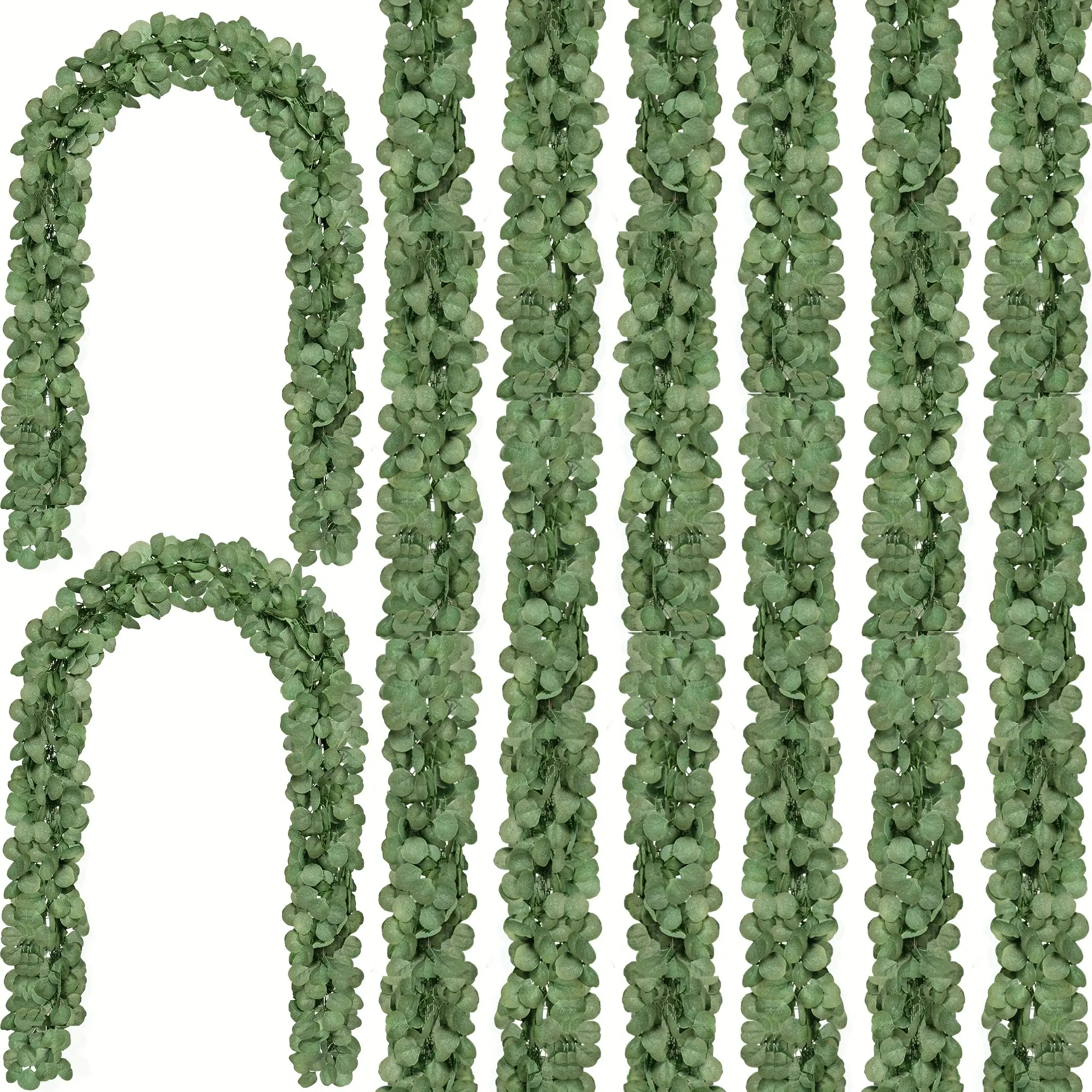 72 Pack 504Ft Eucalyptus Garland, Artificial Eucalyptus Leaves Table Greenery Garland Wreath Vines for Wedding Party Table Fireplace Bedroom Wall Room Decor