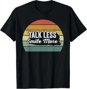 100% Cotton Retro Talk Less Smile More Shirt Historic Hamilton Quote T-Shirt Graphic Vintage Short Sleeve Tee