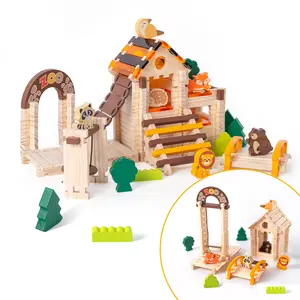 168Pcs Wooden Blocks Set for Kids: Magnetic Domino & Stacking Toy for Toddlers - Montessori Educational Building Blocks, STEM Toy for Creative Play Ages 3+