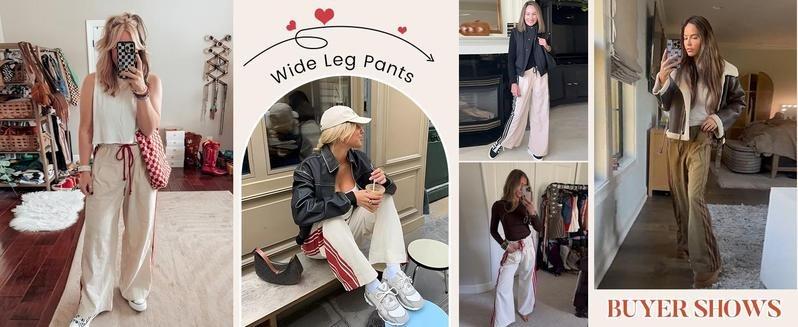 WoodBerry Women's Wide Leg Track Pants Drawstring High Waist Side Stripe Elastic Casual Sweatpants with Pockets Womenswear Slouchy Palazzo Pants WoodBerry Women's Wide Leg Track Pants Drawstring High Waist Side Stripe Elastic Casual Sweatpants with Pockets Womenswear Slouchy Palazzo Pants