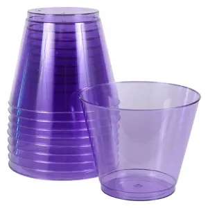 Wanna Party Purple Shot Glasses Set (24 Pieces) | Disposable Party Cups for Birthdays, Weddings & Events | Premium Plastic Drinkware, Durable Mini Glasses for Shots, Desserts & Tastings | Bulk Party Supplies for Celebrations & Gatherings