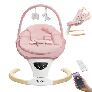 Baby Swing for Infants&Baby Rocker, 5-Point Seat Belt, 5 Sway Speeds with 12 Lullabies, LCD Screen with 3 Levels of Intelligent Timing, Remote Control,TikTokShopBlackFriday