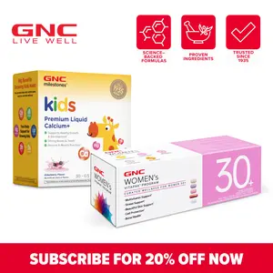 GNC Mom & Kids Wellness Bundle: Women 30+ Vitapak + Kids Premium Liquid Calcium+, Multivitamin for Women Daily Vatamin & Kids Health Growth, Skin Protection, Bones & Teeth, Support Brain, Nerve & Muscle