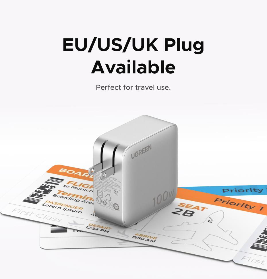 [LIVE ONLY]UGREEN Nexode Pro 100W GaN USB C Charger, 5-Port Fast Type-C Wall Charger Block with Smart Display Compatible with MacBook Pro/Air, iPhone 17/16 Series, Galaxy, iPad Pro, Steam Deck