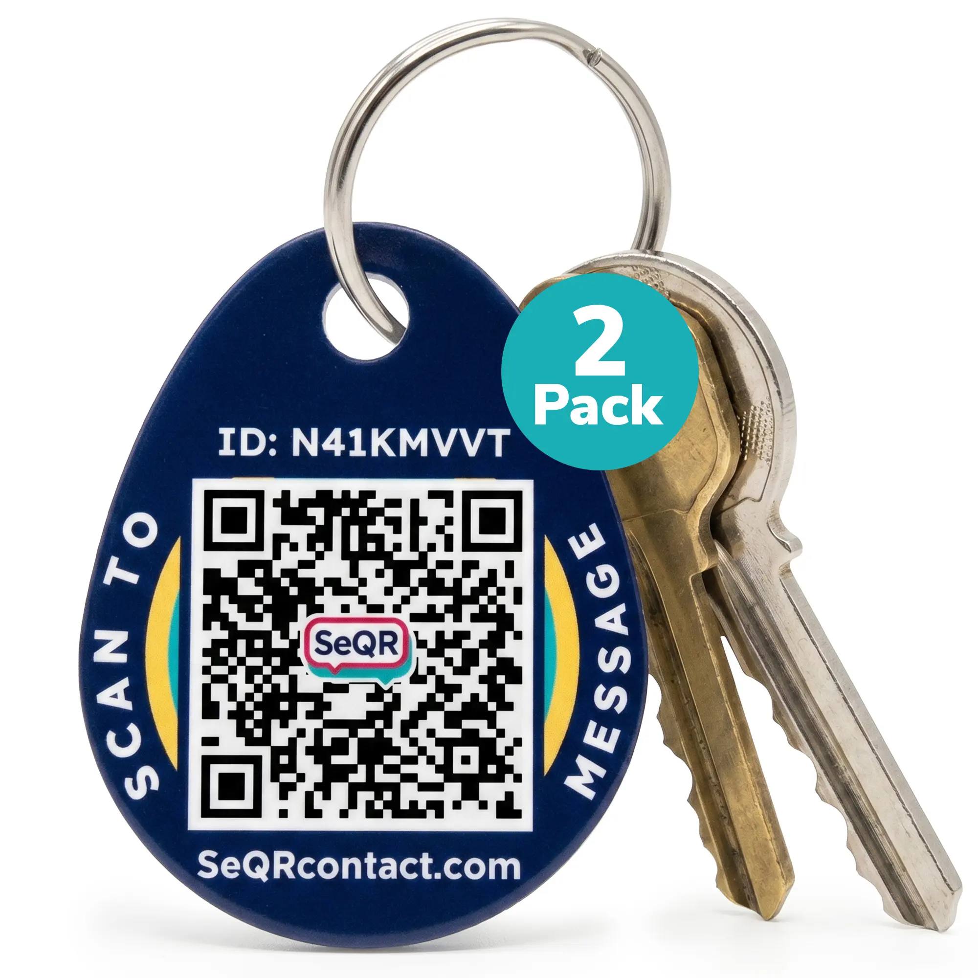 SeQR Smart Keychain Tags - Customizable Contact Tags for Keys & Luggage | Secure & Durable | Customizable with Scan Alerts & Private Messages | Protect Personal Info & Get Items Back