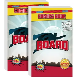 200ct Current Comic Book Boards, 24 pt Acid Free Comic Book Backing Boards for Comic Book Storage, Thick and Durable Clear Morden Comic Boards White