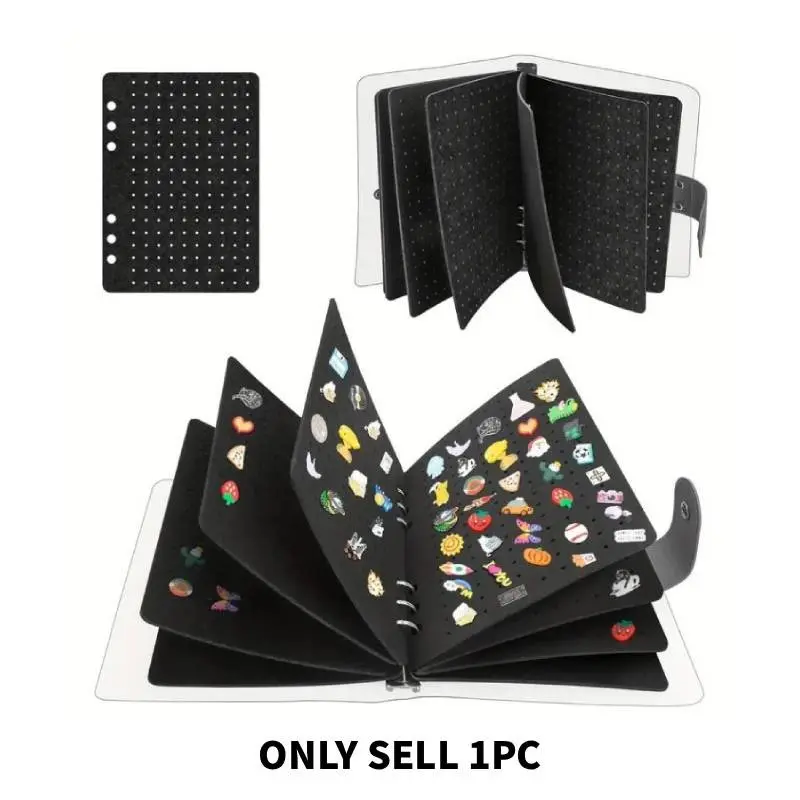 1pc Portable Lightweight Compact Durable Badge Pin Collection Display Album Storage Solution for Collectors Jewelry Roll Storage Organizer for Pins Badges and Brooches Collectibles