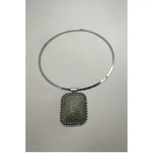 Silver Choker Necklace and Earring Set