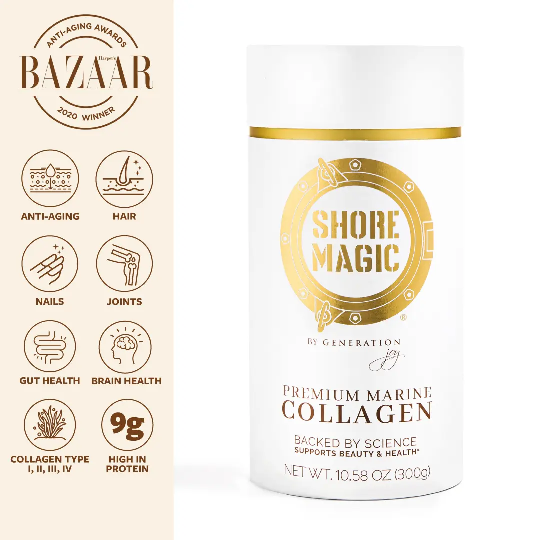 Shore Magic Premium Marine Collagen Powder - 30 Day Supply, Hydrolyzed from Wild Cod Skins, Supports Skin, Hair, Nails, Joints & Gut Health