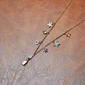 Star and Lock Pendant Fashion Necklace - Exquisite Women's Jewelry