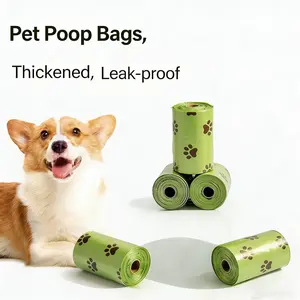High-Quality Dog Poop Bags, Thick Leak-Proof Pet Waste Bags with Cute Paw-Print Pattern, Durable for Convenient Outdoor Use