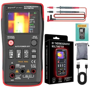 ZT-R01 2-in-1 Thermal Imaging Multimeter, Professional Digital Multimeter with IR Camera, 32x32 Resolution, -20℃-550℃ Temperature Range, True RMS Auto-Ranging DMM for HVAC Electrical Testing Car Voltage Tester