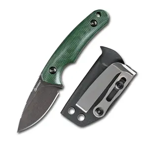 SDOKEDC DC53 Steel Utility Knife with Micarta Handle & Kydex Sheath - For Camping & Everyday Carry