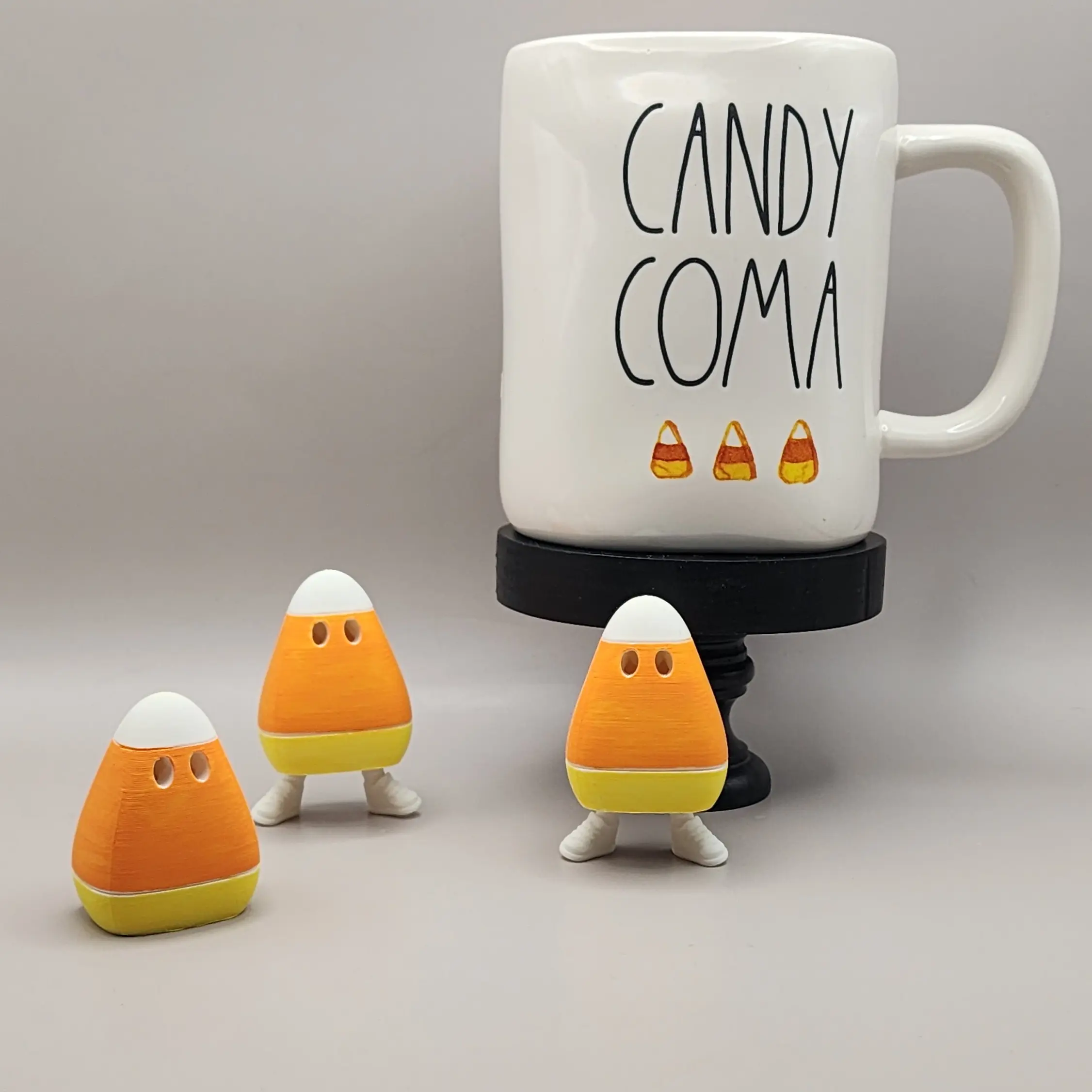 Mini Candy Corn, Halloween Display, Halloween Tiered Tray Decor, 3D Candy Corn, Hand Painted Candy Corn Figures Movable Plastic Set Decoration