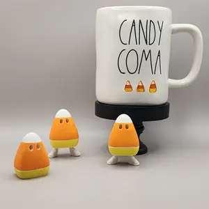 Mini Candy Corn, Halloween Display, Halloween Tiered Tray Decor, 3D Candy Corn, Hand Painted Candy Corn Figures Movable Plastic Set Decoration