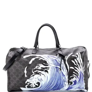 Pre-owned Celine Canvas Coated Travel Bags x David Weiss Voyage Duffle Bag Printed Triomphe Coated Canvas Large by Rebag
