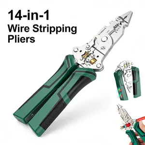 14-in-1 Wire Stripping Pliers, 2026 New Rechargeable Wire Strippers Tool with Voltage Tester, Detectable 12-250V, Multi-Function Electrician Tool Set, Heavy-Duty Electrical Pliers&Wire Cutters–for Professional and Home Use